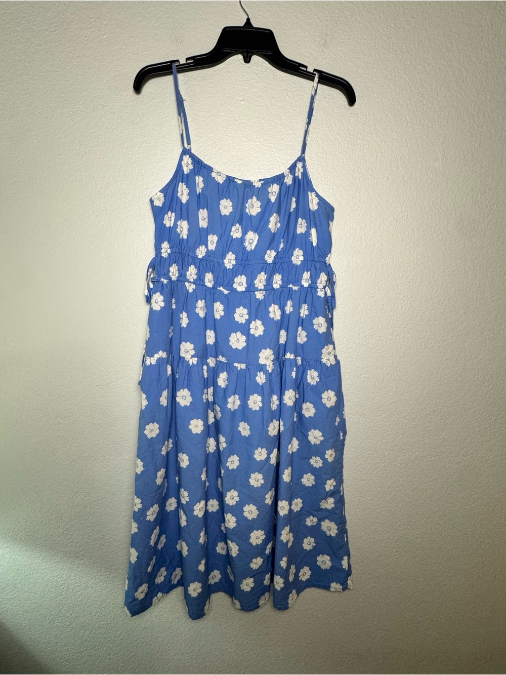 Blue Floral Spaghetti-Strap Women’s Dress